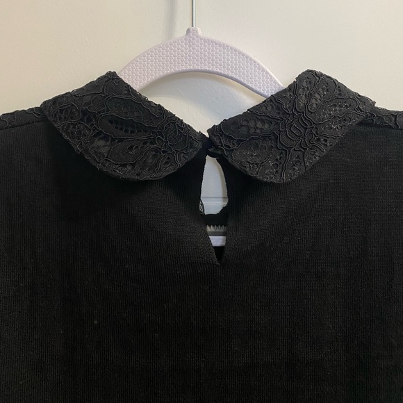 Adrianna Papell Short Sleeve Sweater with Lace BNWT - Picture 6 of 7